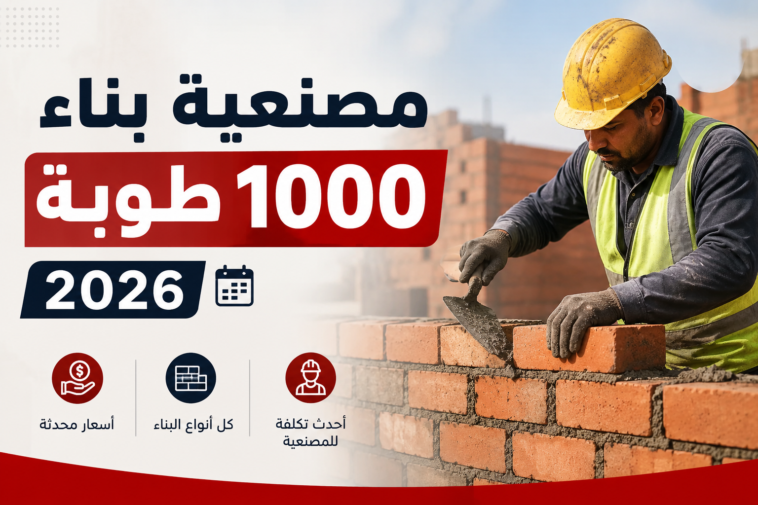 مصنعية بناء 1000 طوبة 2026